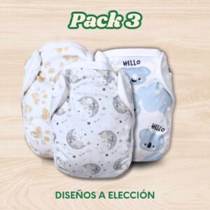 Pack 3 Pañales Ecológicos Multitalle