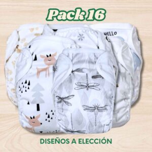 Pack 16 Pañales Ecológicos Multitalle