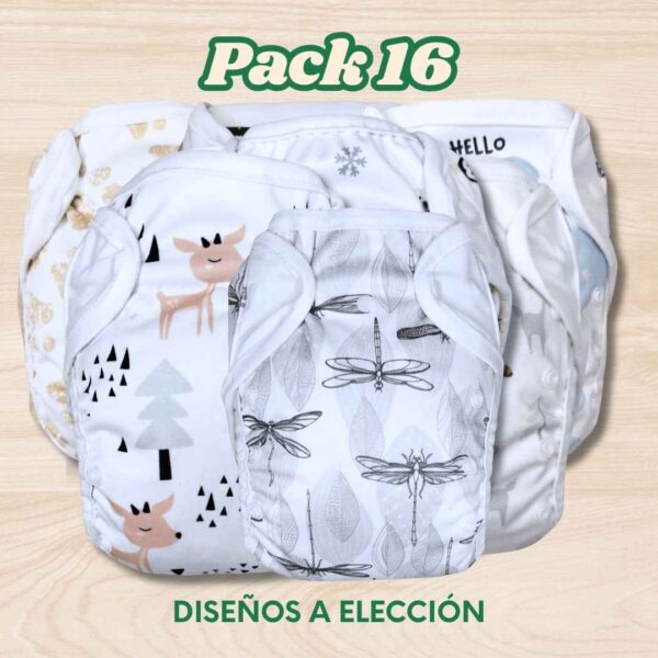 Pack 16 Pañales Ecológicos Multitalle